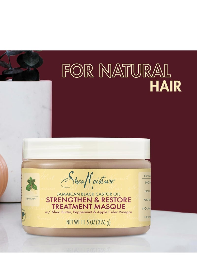 SheaMoisture Jamaican Black Castor Oil Treatment Masque Jamaican Black Castor Oil For Dry Hair Paraben Free Hair Mask 11.5 oz - Image 3