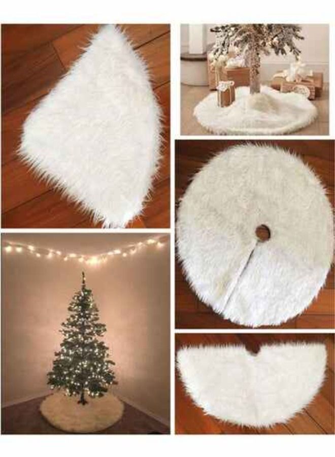 ACLIX Christmas Decoration Plush Tree Skirt Decor 78cm White - Image 2