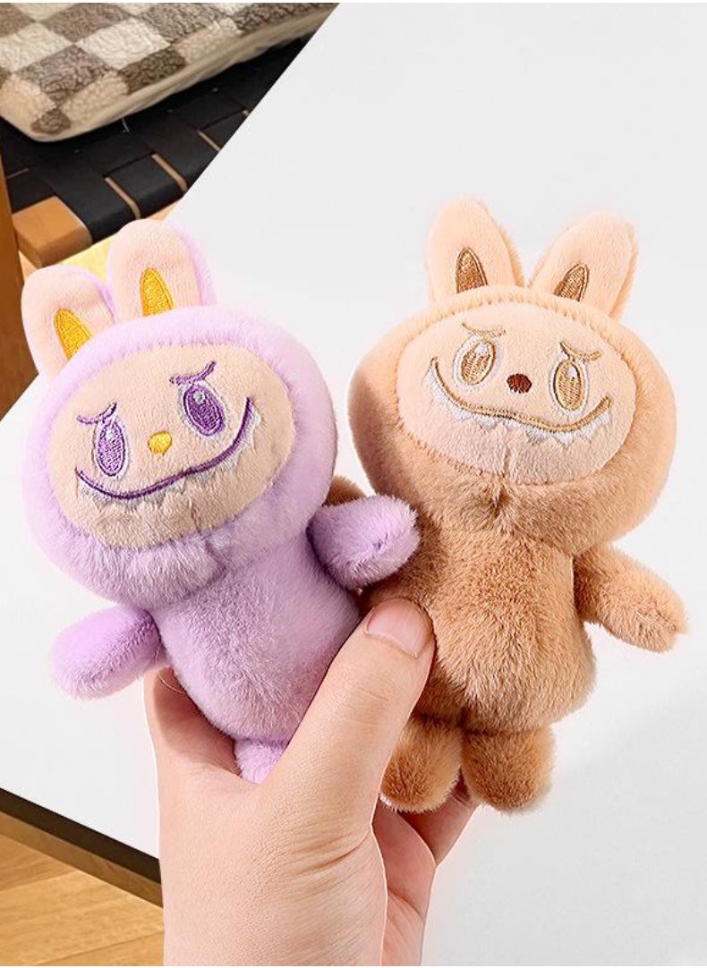 LABUBU 2Pcs Labubu Plush Doll, Cartoon Premium Soft Plush Toy，With keychain  - Image 1