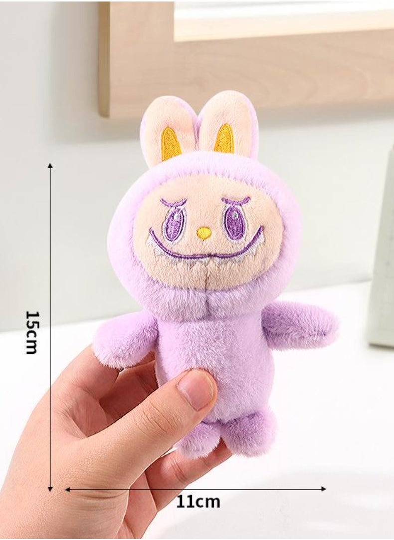 LABUBU 2Pcs Labubu Plush Doll, Cartoon Premium Soft Plush Toy，With keychain  - Image 2