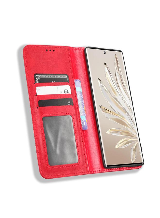 S-TOP Case For Honor 70 5G Magnetic Buckle Retro Texture Leather Phone Case - Image 3