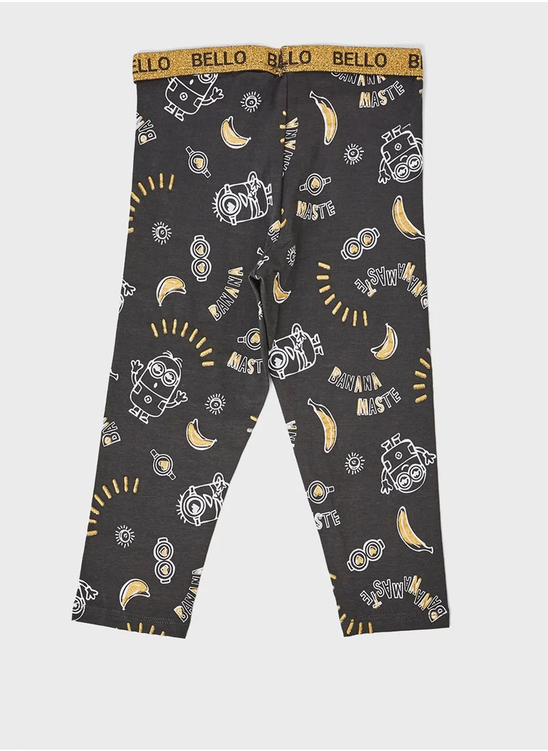 SMYK Kids Cartoon Print Skinny Leggings