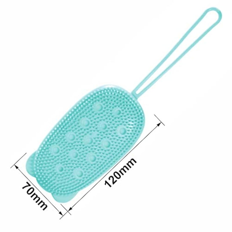 Exfoliator Brush Scrubber ForBody Shower with Soft and Hard Massage Ball Silicone Skin Cleansing Easy Dry Suitable for Women Men Kids Non-Slip Handheld Assorted Color Pack of 1 - Image 4