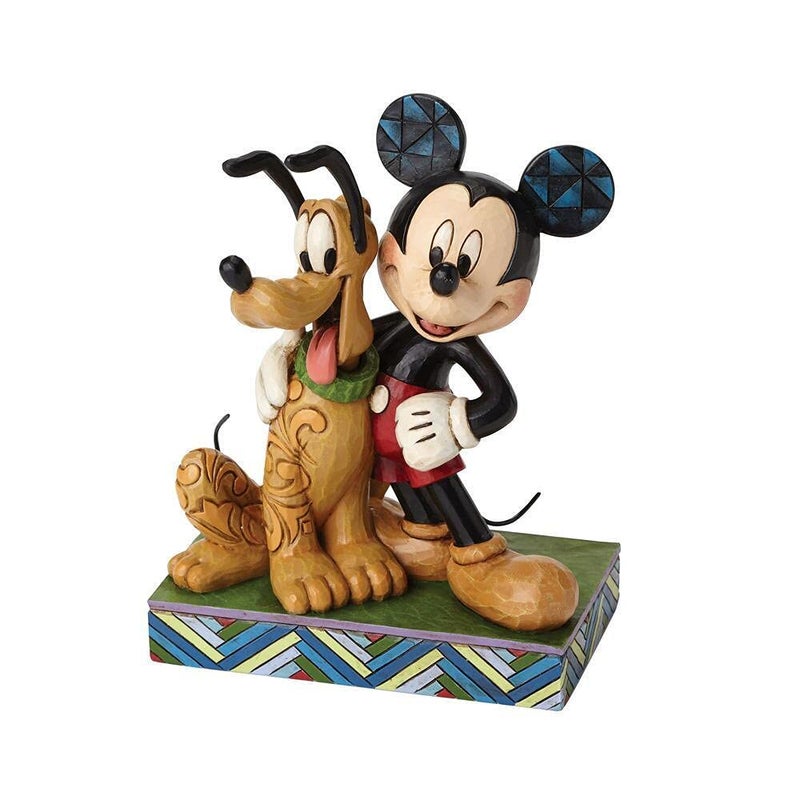 Enesco Disney Traditions by Jim Shore Mickey Mouse and Pluto Figurine 6 Inch Multicolor
