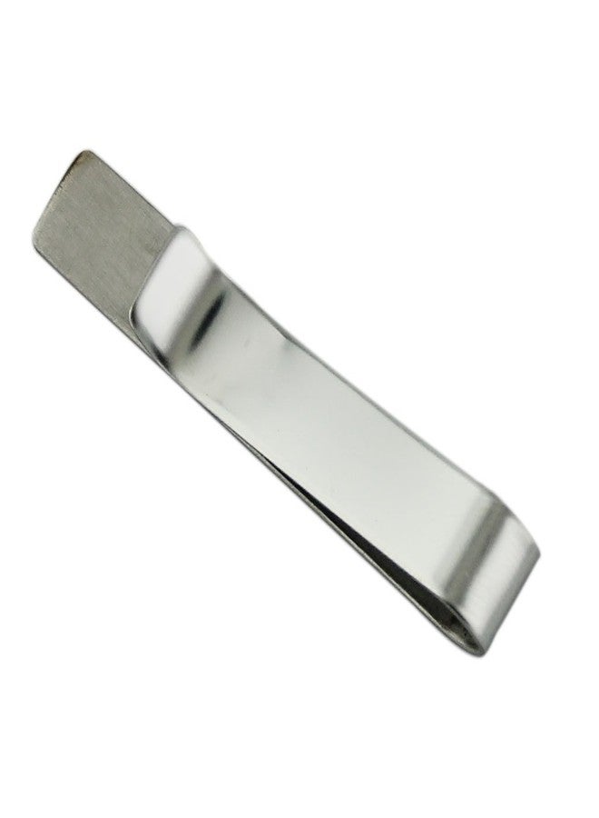Imported Mens Silver Tone Tie Clip Stainless Steel Necktie Bar Clasp Clamp Pin - Image 3