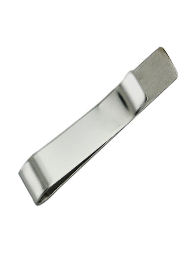 Imported Mens Silver Tone Tie Clip Stainless Steel Necktie Bar Clasp Clamp Pin - Image 1