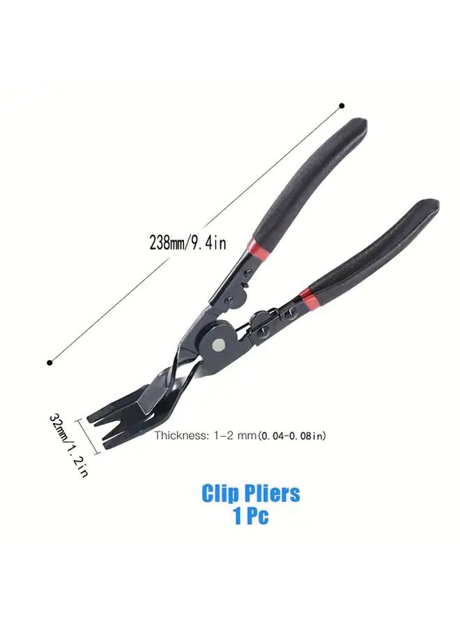 Glarks Carbon Auto Door Panel Trim Clip Removal Pliers Metal Upholstery Fastener Tool with Non Slip Rubber Grip Spring Loaded 9.2 Inch Black Ideal For Car Door Panels Moldings Window Trims Automotive Clip Tool Vehicle - Image 3