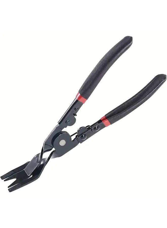 Glarks Carbon Auto Door Panel Trim Clip Removal Pliers Metal Upholstery Fastener Tool with Non Slip Rubber Grip Spring Loaded 9.2 Inch Black Ideal For Car Door Panels Moldings Window Trims Automotive Clip Tool Vehicle - Image 1