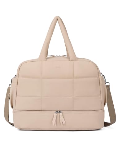 CLUCI حقيبة سفر CLUCI مع حجرة للأحذية، حقيبة توت مبطنة للنساء - حقيبة نهاية الأسبوع، حقيبة رياضية مع جيب مبلل - Image 1