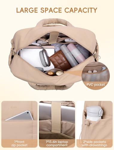 CLUCI حقيبة سفر CLUCI مع حجرة للأحذية، حقيبة توت مبطنة للنساء - حقيبة نهاية الأسبوع، حقيبة رياضية مع جيب مبلل - Image 3