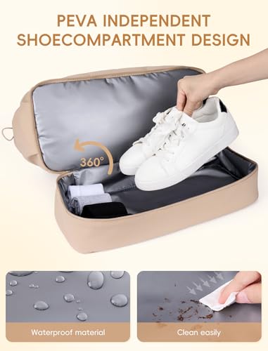 CLUCI حقيبة سفر CLUCI مع حجرة للأحذية، حقيبة توت مبطنة للنساء - حقيبة نهاية الأسبوع، حقيبة رياضية مع جيب مبلل - Image 4