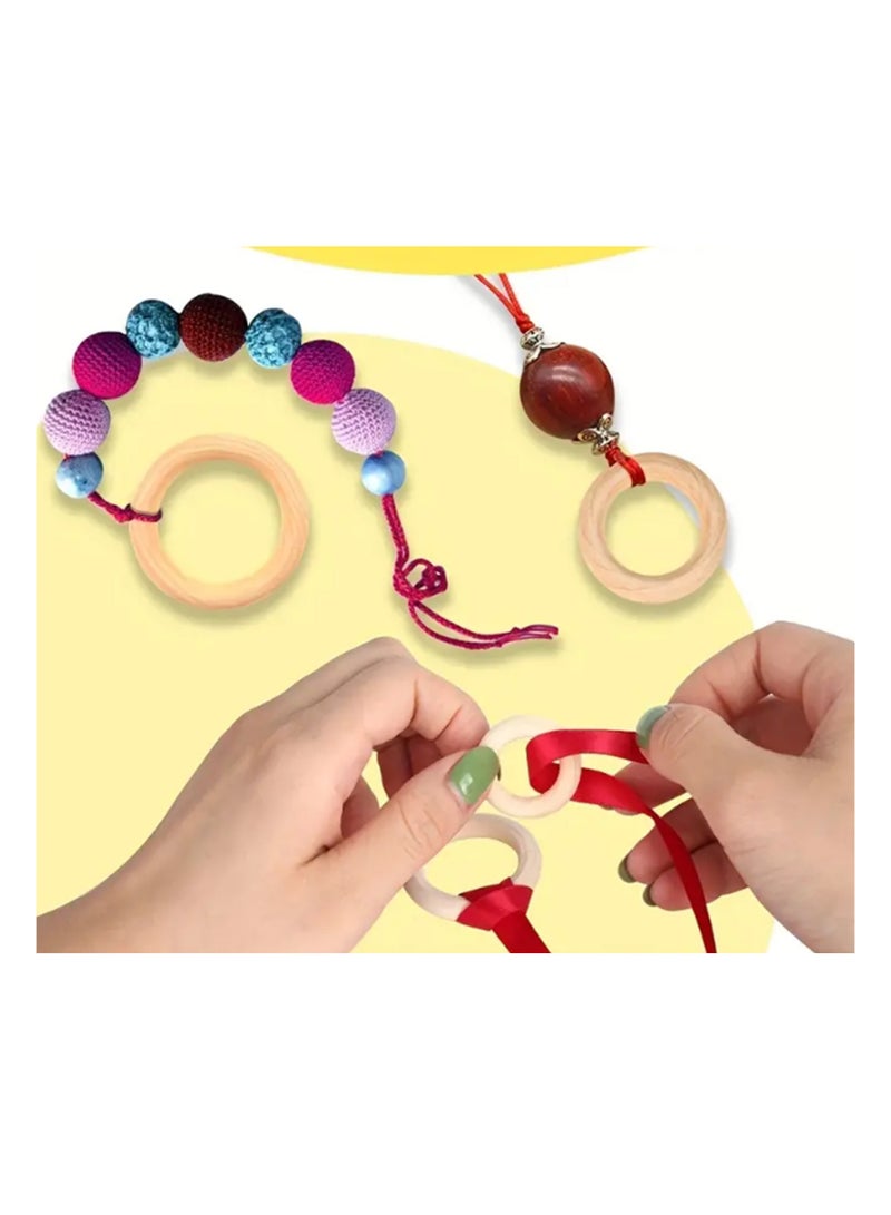 Natural Wooden Ring - 24 Pcs 6cm Multi Functional DIY Jewelry Making Accessories Crafts - Image 5