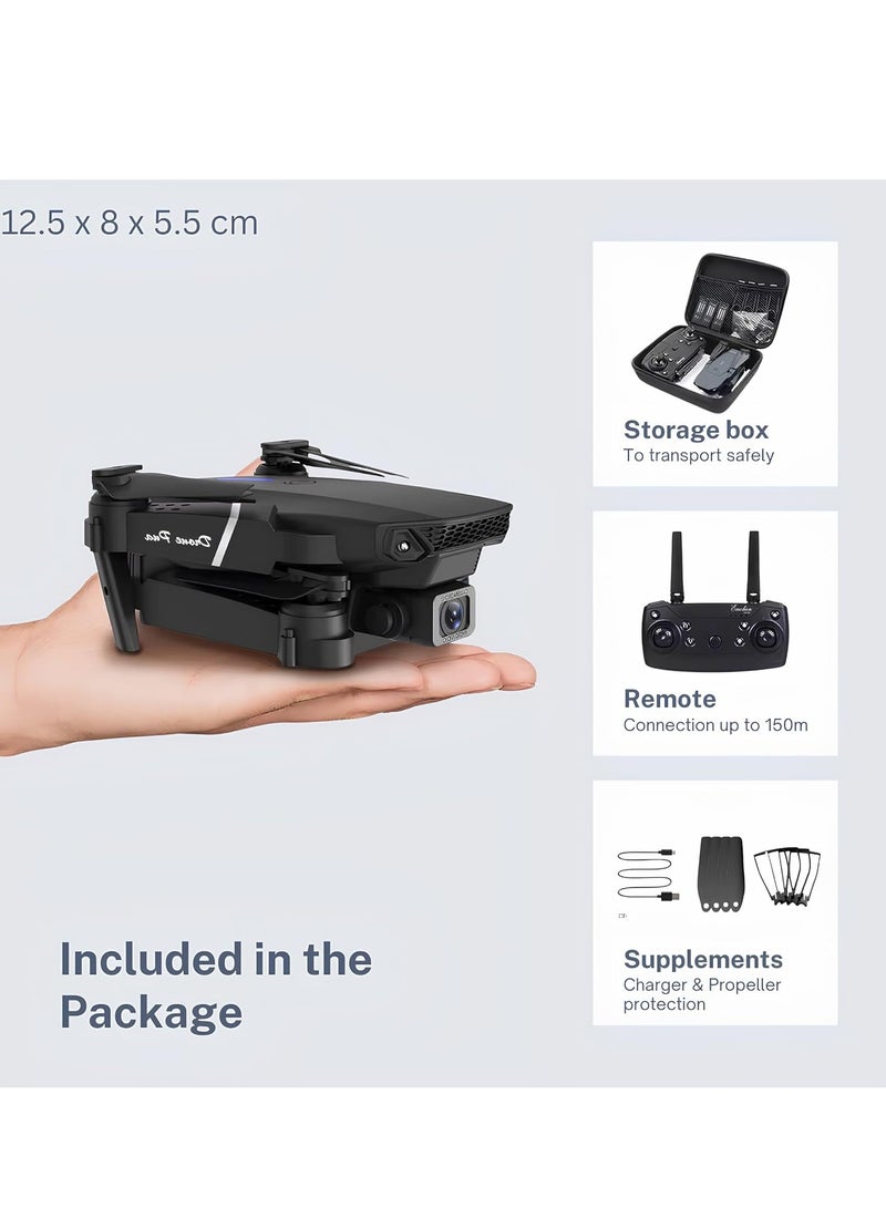 E88 Drone with HD Camera  Black Screen on Remote Control WiFi Live Photo Video Foldable for Kids and Adults - Image 4