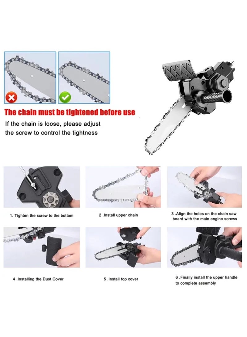 ارواق مثقاب كهربائي 6 بوصة تم تعديله إلى محول المنشار الكهربائي أداة تحويل رأسية محمولة أدوات تشذيب الأعمال الخشبية مع شفرة منشار 2X - Image 4