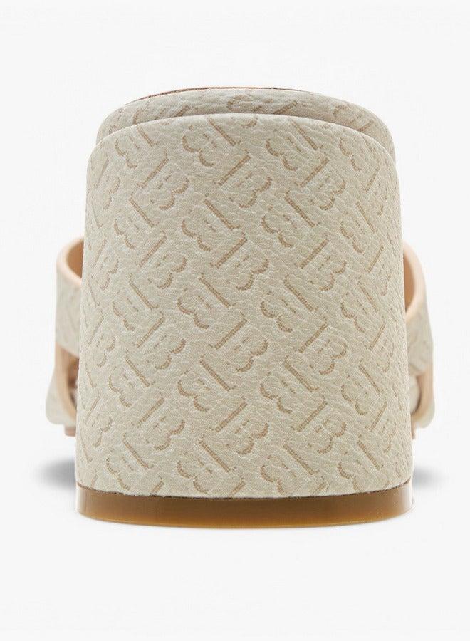 Flora Bella By Shoexpress Monogram Print Cross-Strap Sandals with Block Heels - Image 5