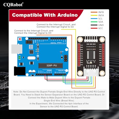 CQRobot MCP23017 IO Expansion Board Compatible with Raspberry Pi/Micro:bit/Arduino/STM32. I2C Interface Control, 2 Signal Pins Increase to 16 Input/Output Pins, Supports UP to 8 Simultaneous Uses. - Image 5