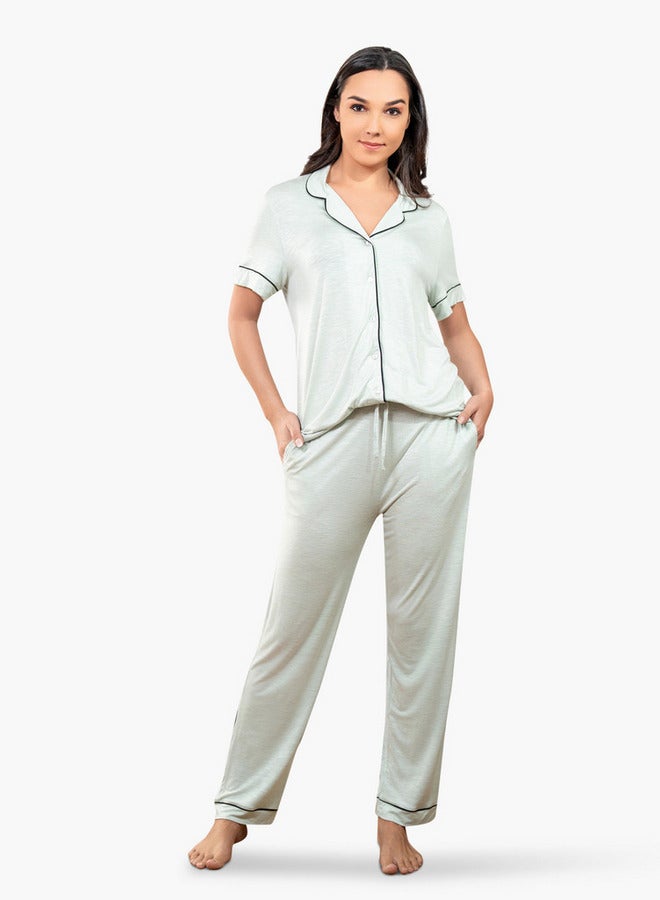 أدريا طقم بيجامة كلاسيك طويل للسيدات من إس إس - Image 1