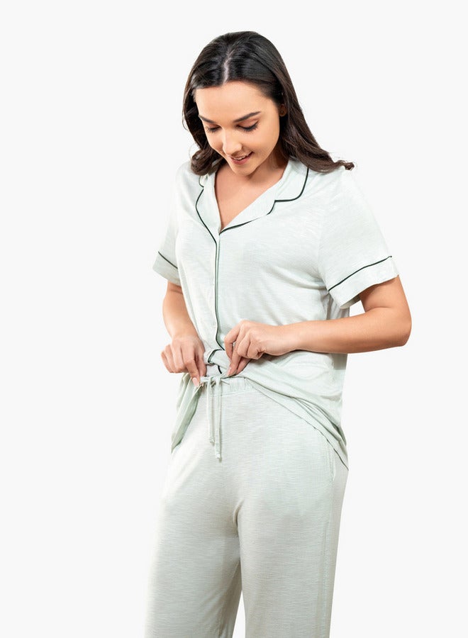 أدريا طقم بيجامة كلاسيك طويل للسيدات من إس إس - Image 3