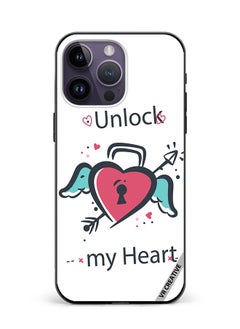 Protective Case Cover For Apple iPhone 15 Pro Max Unlock My Heart Design Multicolour