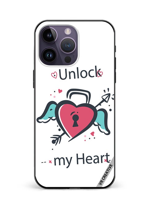Protective Case Cover For Apple iPhone 15 Pro Max Unlock My Heart Design Multicolour