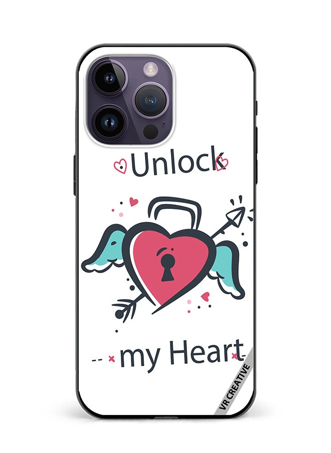 VR CREATIVE - Protective Case Cover For Apple iPhone 15 Pro Max Unlock My Heart Design Multicolour - Image 1