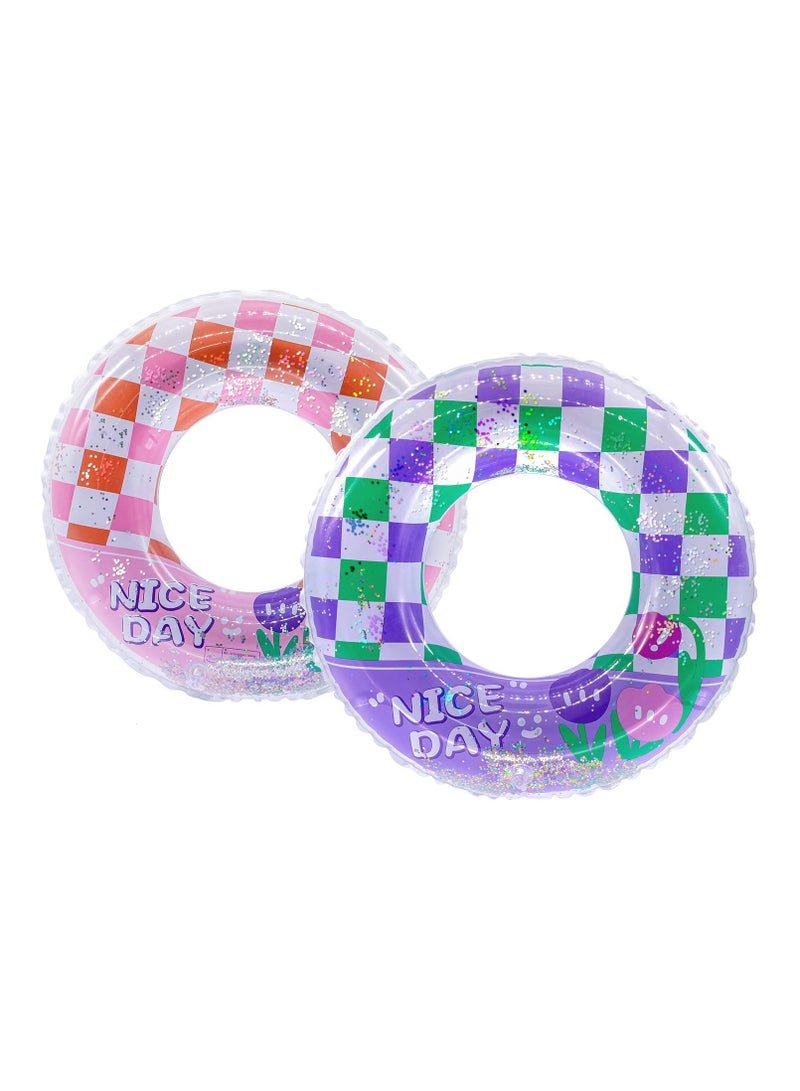 Excefore Swim Rings Pool Inflatables for Kids, Inflatable Pool Floats for Kids, Glitter Swim Rings for 9 to 16 Years Old Pool Tubes Toy, Pool Floats Ring Toys Summer Beach Swimming Pool Floats Party Supplies - Image 1
