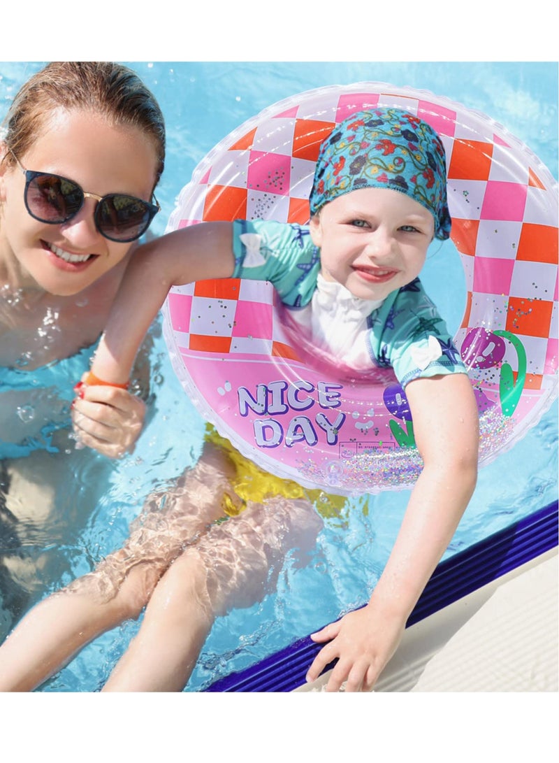 Excefore Swim Rings Pool Inflatables for Kids, Inflatable Pool Floats for Kids, Glitter Swim Rings for 9 to 16 Years Old Pool Tubes Toy, Pool Floats Ring Toys Summer Beach Swimming Pool Floats Party Supplies - Image 5