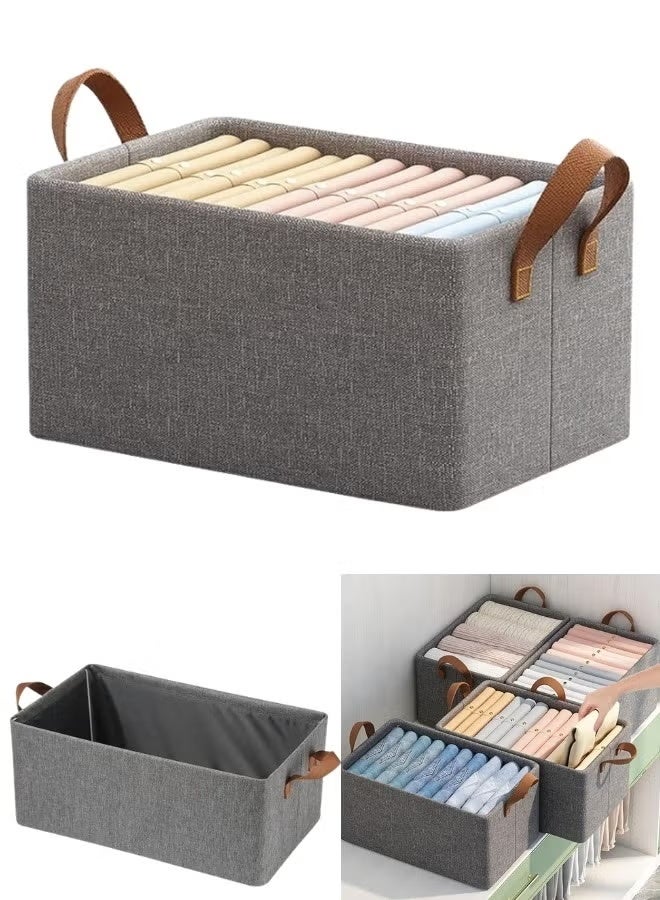 1 قطعة من صناديق تخزين،سلال تخزين قابلة للطي لتنظيم الملابس والألعاب والكتب،47 سم × 28 سم × 20 سم - Image 2