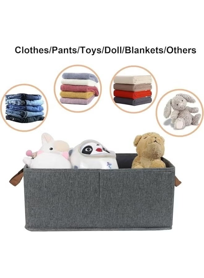 1 قطعة من صناديق تخزين،سلال تخزين قابلة للطي لتنظيم الملابس والألعاب والكتب،47 سم × 28 سم × 20 سم - Image 5