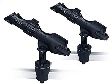 Hitorhike Fishing Rod Holder Universal Fit Kit with Mount Allows for 360-degree Adjustment Kayak Fishing Boat Powerlock Rod Holder (Fishing Rod Holder x2+Round□ Rail Mount x2) - Image 1