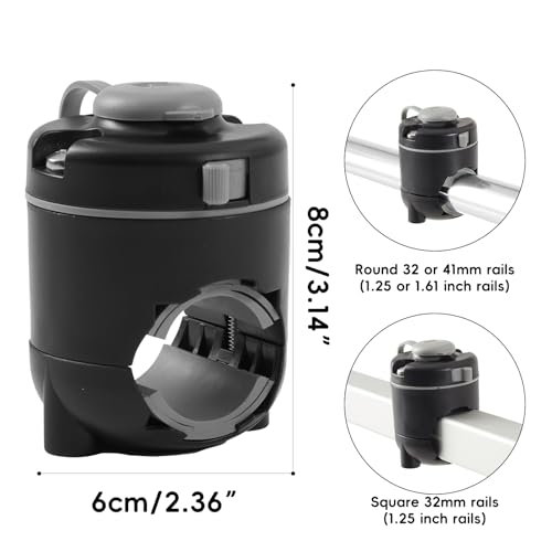 Hitorhike Fishing Rod Holder Universal Fit Kit with Mount Allows for 360-degree Adjustment Kayak Fishing Boat Powerlock Rod Holder (Fishing Rod Holder x2+Round□ Rail Mount x2) - Image 2