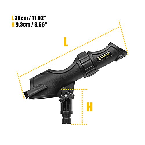 Hitorhike Fishing Rod Holder Universal Fit Kit with Mount Allows for 360-degree Adjustment Kayak Fishing Boat Powerlock Rod Holder (Fishing Rod Holder x2+Round□ Rail Mount x2) - Image 4