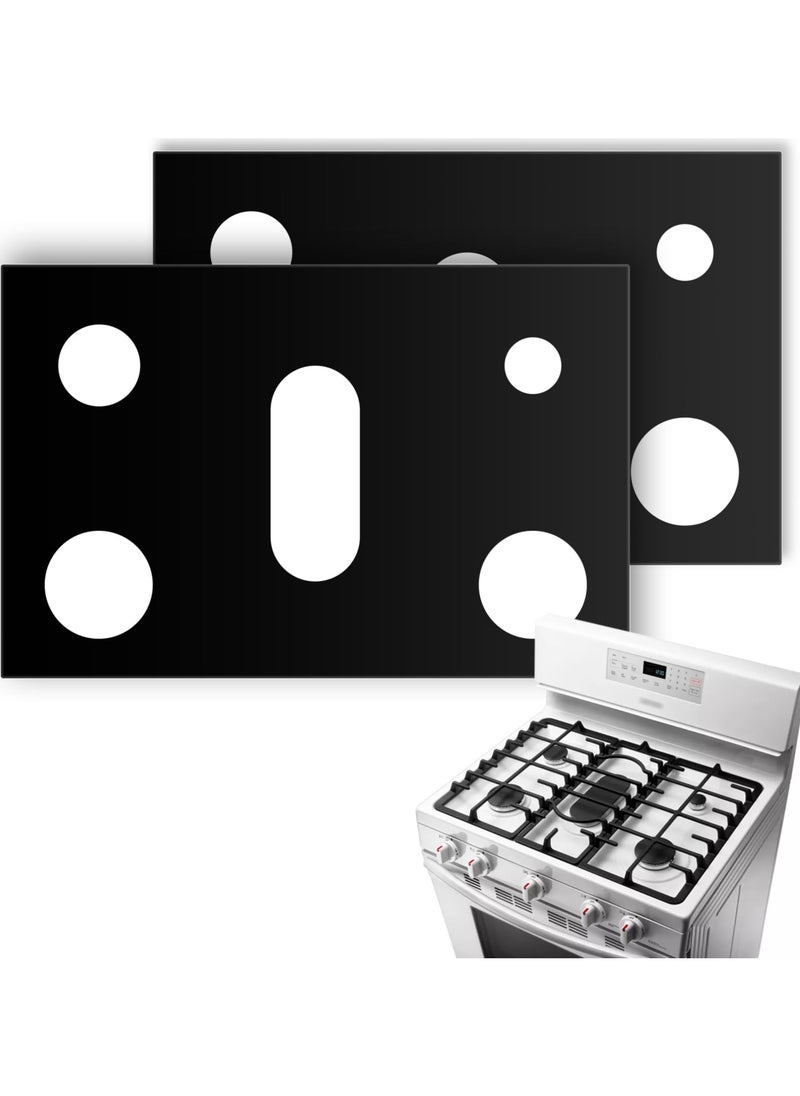 SYOSI 2 Pcs Gas Stove Burner Cover, Gas Stove Protectors for Samsung Gas Stove, Gas Stove Burner Liners Compatible with Samsung Gas Stove Range, for Kitchen Cooking, Reusable, Non-Stick and Easy to Clean  - Image 1