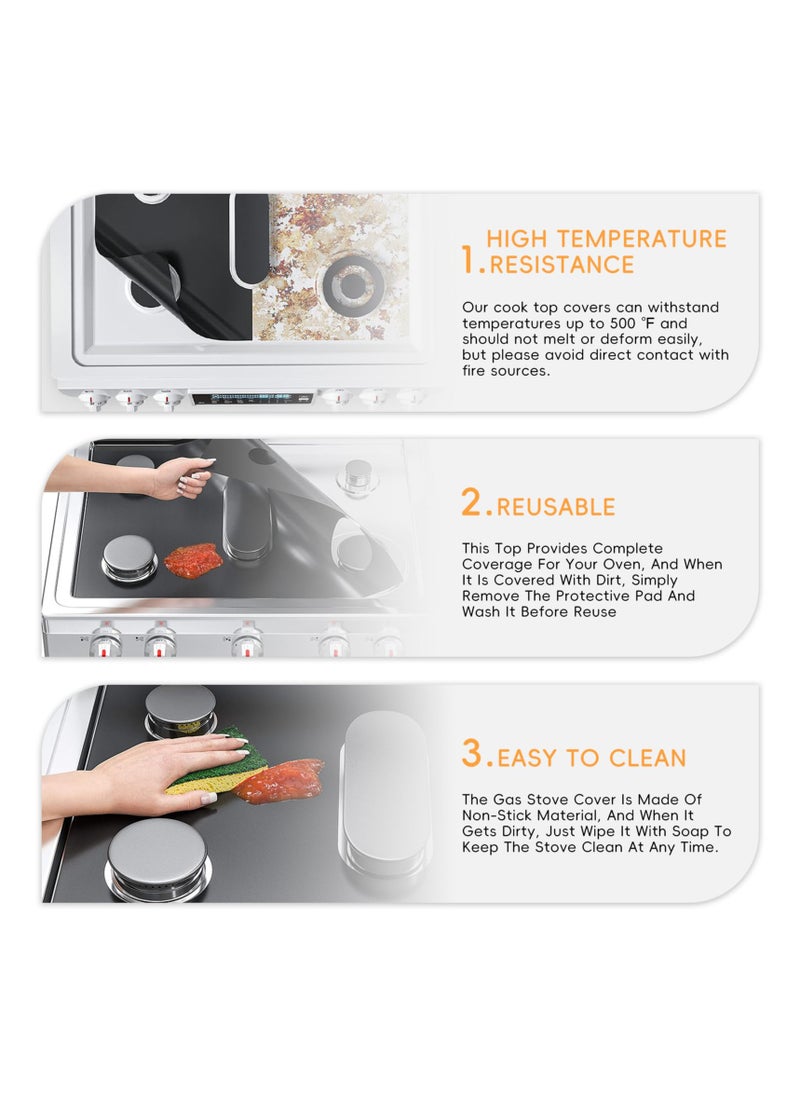 SYOSI 2 Pcs Gas Stove Burner Cover, Gas Stove Protectors for Samsung Gas Stove, Gas Stove Burner Liners Compatible with Samsung Gas Stove Range, for Kitchen Cooking, Reusable, Non-Stick and Easy to Clean  - Image 2
