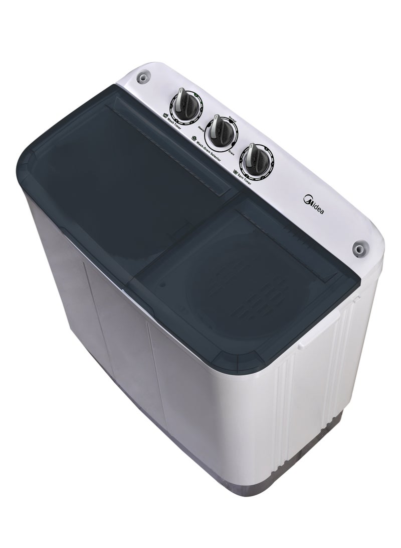Midea Top Load Washing Machine – Twin Tub – 5 kg Wash Capacity – 3.6 kg Spin Capacity – White – TW50ADN1 5 kg TW50ADN1 white