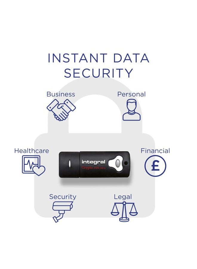Integral 8GB Crypto-140-2 256-Bit Hardware Encrypted 3.0 USB Secure Flash Memory Drive - Certified to FIPS 140-2 Level 3, Brute-Force Password Attack Protection & Rugged Triple-layer Waterproof Design - Image 3