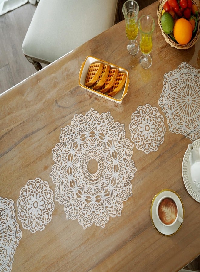 Artbloss Clear Plastic Table Cover Protector Rectangle PVC Tablecloth Vinyl Waterproof Wipeable Boho Tablecloths for Home Holiday Party (Green, 52"x70") - Image 5
