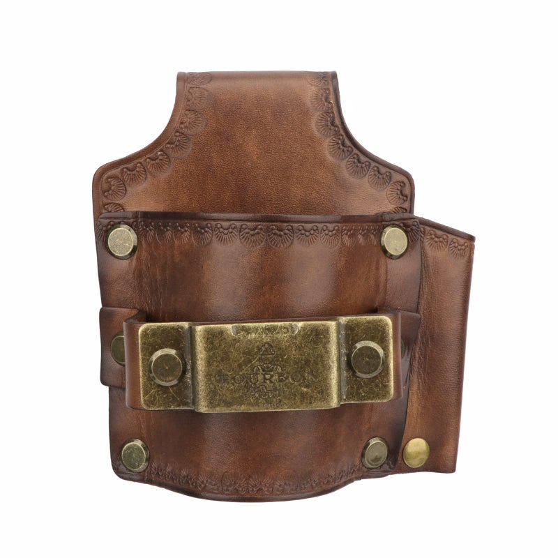 TOURBON Leather Tool Holster Hammer Tape Measure Pencil Holder for Tool Belt (Vintage Brown) - Image 1