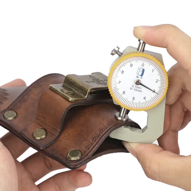 TOURBON Leather Tool Holster Hammer Tape Measure Pencil Holder for Tool Belt (Vintage Brown) - Image 4