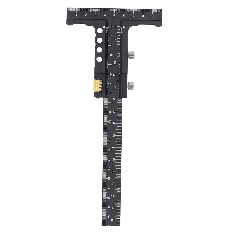 أداة قياس وعلامات متعددة الوظائف من سبائك الألومنيوم للنجارة، مسطرة T مربعة للقياس والتحديد - Image 1