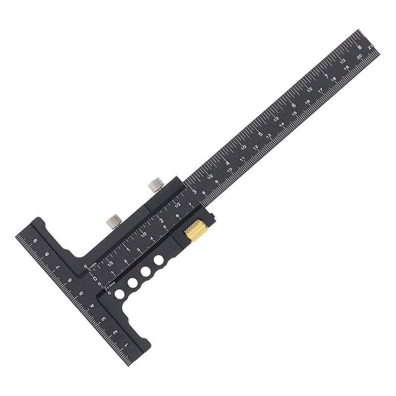 أداة قياس وعلامات متعددة الوظائف من سبائك الألومنيوم للنجارة، مسطرة T مربعة للقياس والتحديد - Image 5