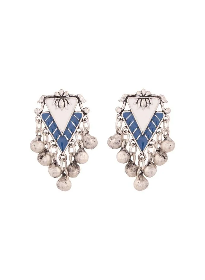 VOYLLA Indigo Affair Triangles Stud Earrings