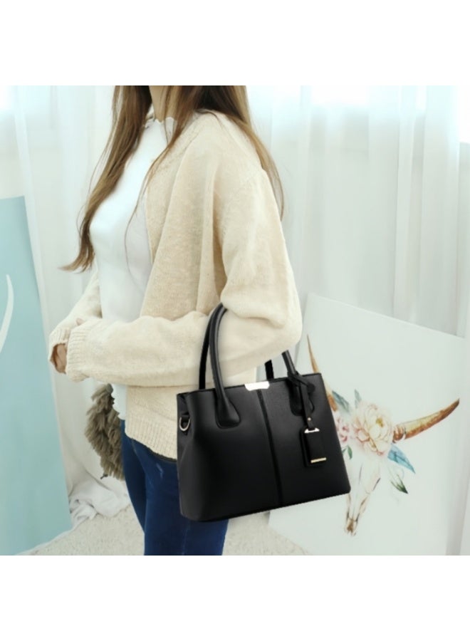 Women's PU Leather Large Capacity Shoulder Tote Bag with Detachable Strap, 30x13x21cm, Lightweight 500g - Image 2