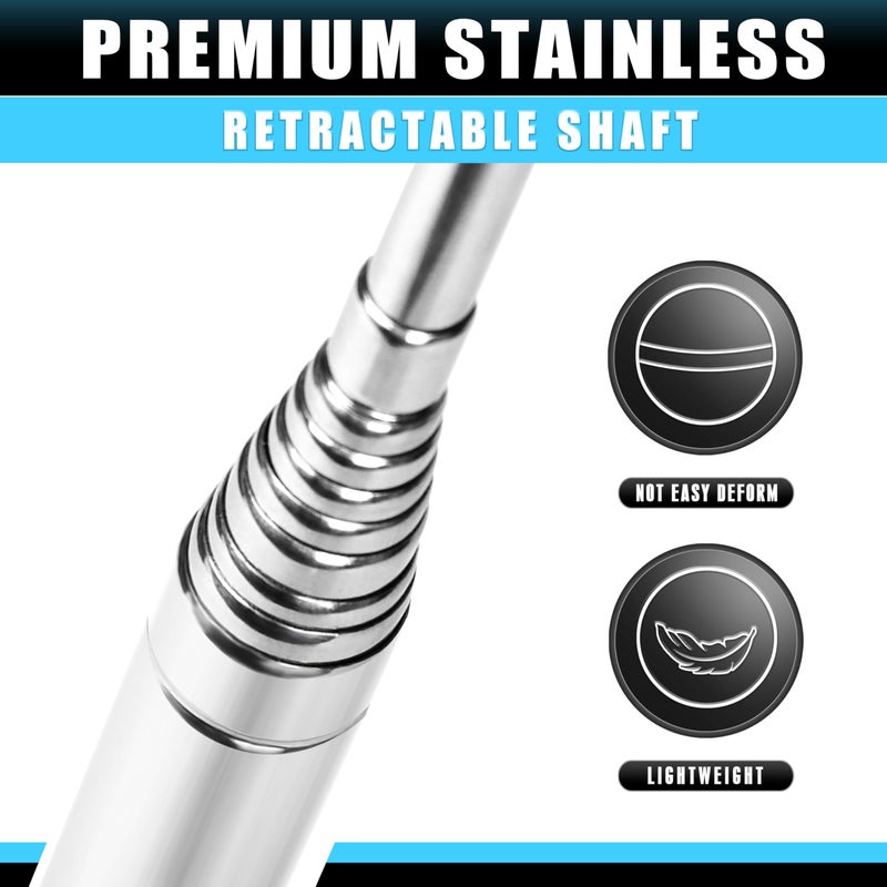 CHAMPKEY Performance Golf Ball Retriever Single Sided - Thicken Stainless Steel Shaft with Rubber Grip Golf Retriever - Available in 9Ft / 12Ft / 14.5Ft / 16.3Ft (9 FT) - Image 4