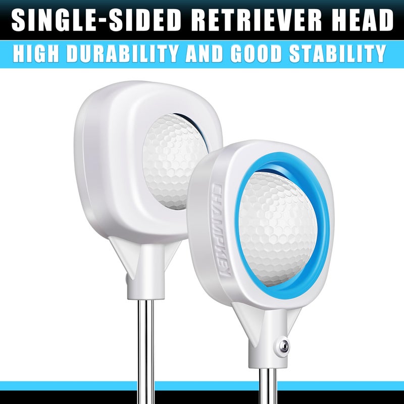 CHAMPKEY Performance Golf Ball Retriever Single Sided - Thicken Stainless Steel Shaft with Rubber Grip Golf Retriever - Available in 9Ft / 12Ft / 14.5Ft / 16.3Ft (9 FT) - Image 3