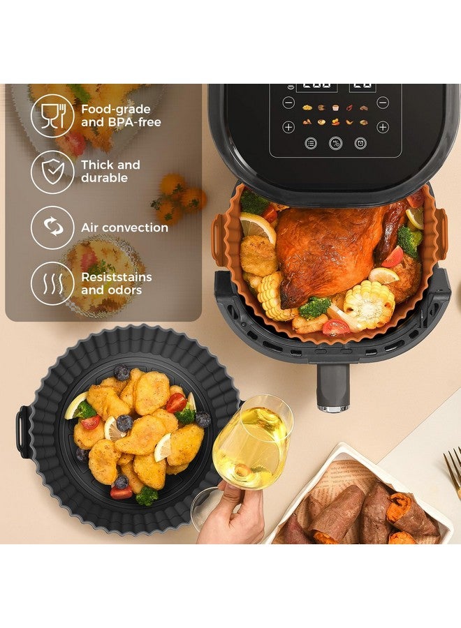 Buauty 3 Pack Air Fryer Silicone Liners 8inch Air Fryer Silicone Pot Reusable Food Grade Silicone Airfryer Liners Baking Basket Accessories Replacement of Flammable Disposable Parchment Paper - Image 4