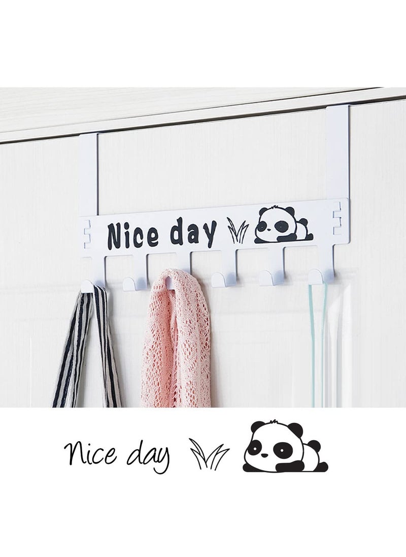 AKRIZA AKRIZA Over The Door Hook Hanger Wall Organiser Detachable Hook Rack for Hanging Towel Clothes Hanger Multipurpose Hook Rail NailFree 6 Hooks White 2  - Image 3