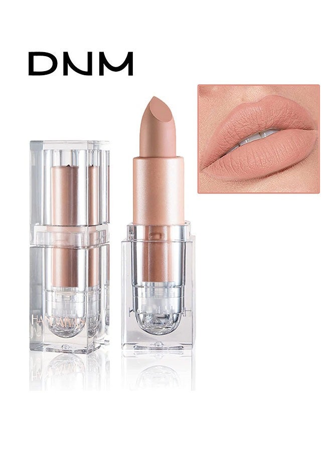 DNM Matte Nude Lipstick Velvet Lip Gloss Non-Fading Non-Sticky Cup Nude Lipstick Matte Lip Stain Long Lasting Waterproof Lipstick for Women Girls Daily Lip Makeup - White Peach - Image 1