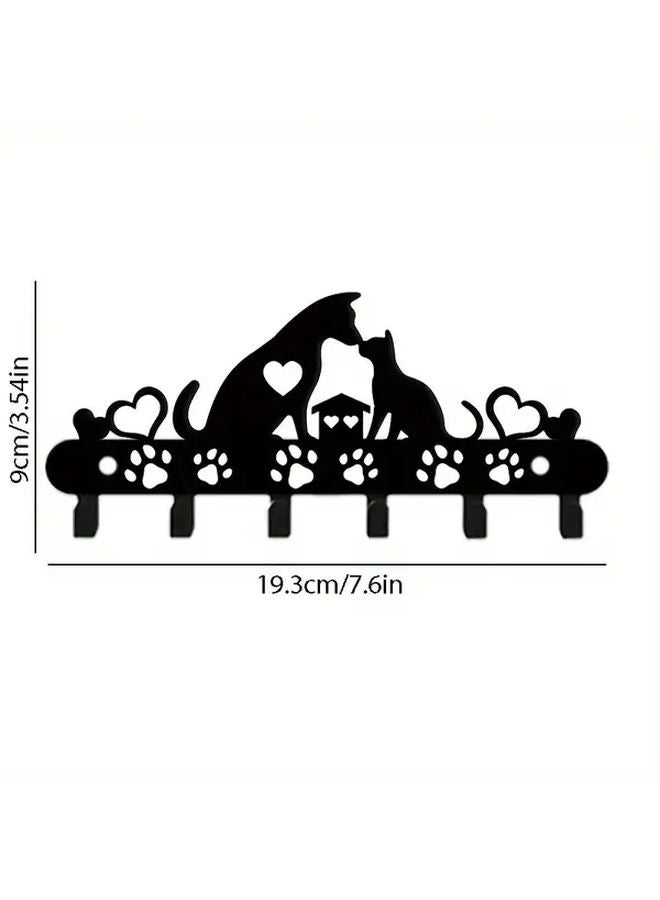 Black Wall Mounted Key Holder for Coats Hats Towels Umbrellas Bags Easy Installation - Image 4