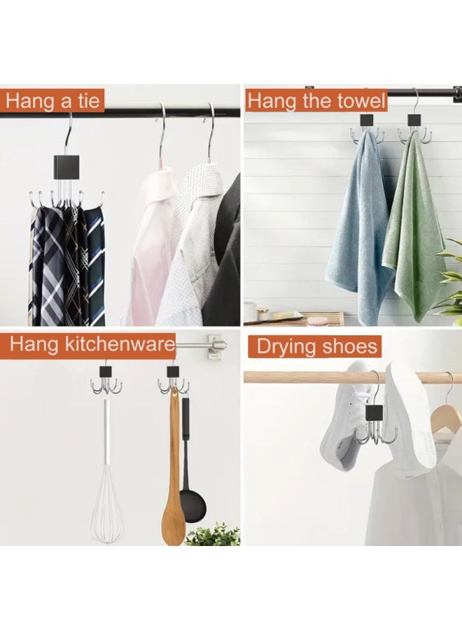 2 قطعة من شماعات الحزام القابلة للدوران متعددة الأغراض ومنظم - توفر مساحة لتخزين الأحزمة والقبعات والقمصان بدون أكمام وربطات العنق والأوشحة والحقائب - Image 3